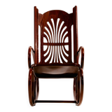 MK8961 Restored beech rocking chair by Gustav Siegel for Jacob & Josef Kohn