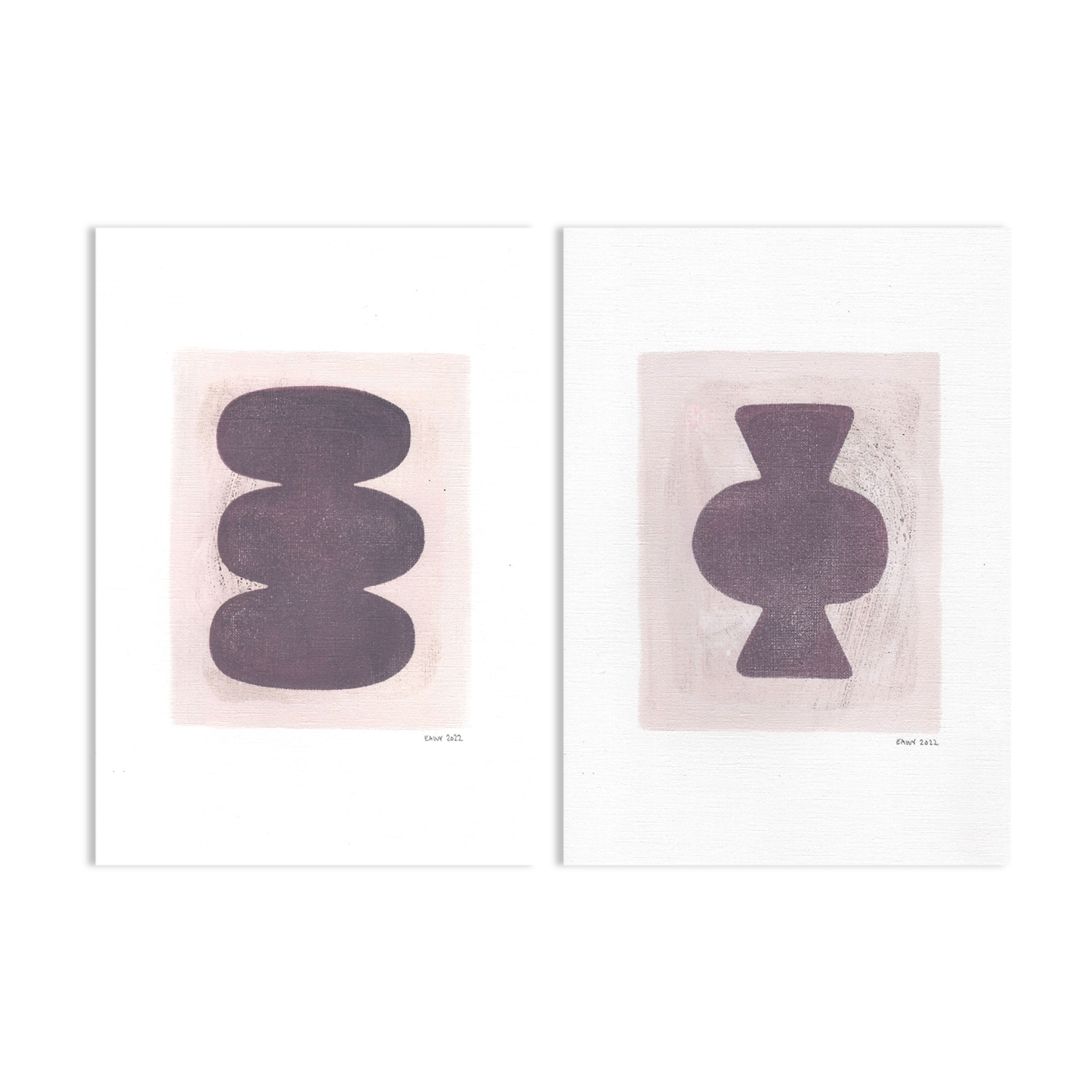 Painting duo on paper • C612 and M613 • signed Eawy
