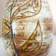 Glazed ceramic drop vase, signed Michel Argans, leaf decoration