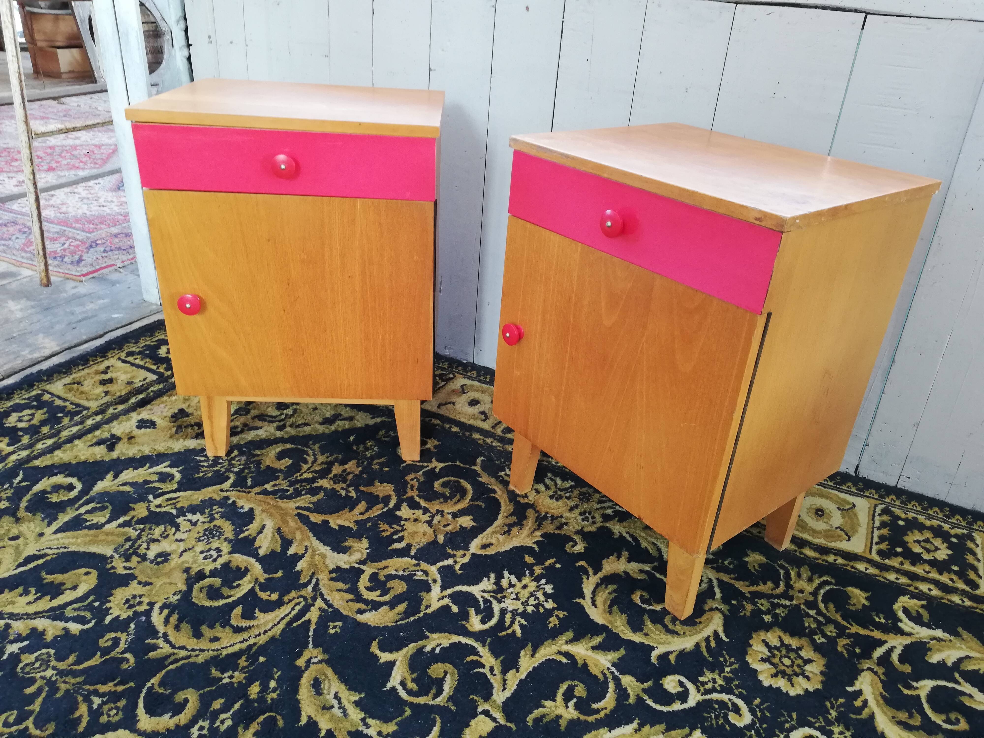 Pair of bedside tables, Czech