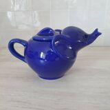 Elephant teapot by Lipton in royal blue.