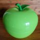 Thermal ice bucket in the shape of a green apple, 1970s style.