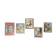 Set of 5 illustrations framed in glass the Fables of La Fontaine