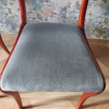 Rare - Set of 4 Louis Philippe/restoration style chairs with medallion - Blue / cherry color