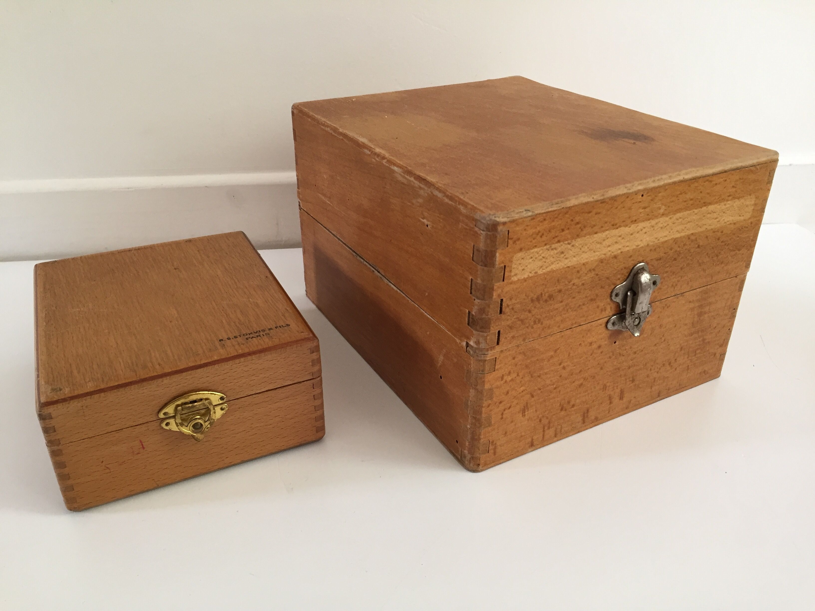 Lot of 4 vintage wood boxes