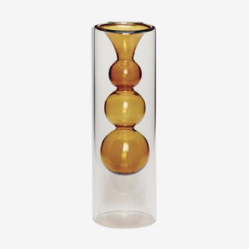 Vase en verre design ocre