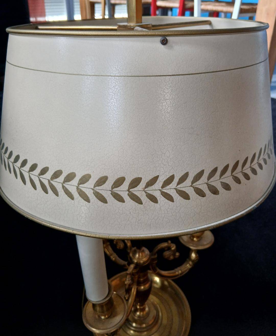 Exceptional empire style boiler lamp, swan, lucien gau - in excellent condition