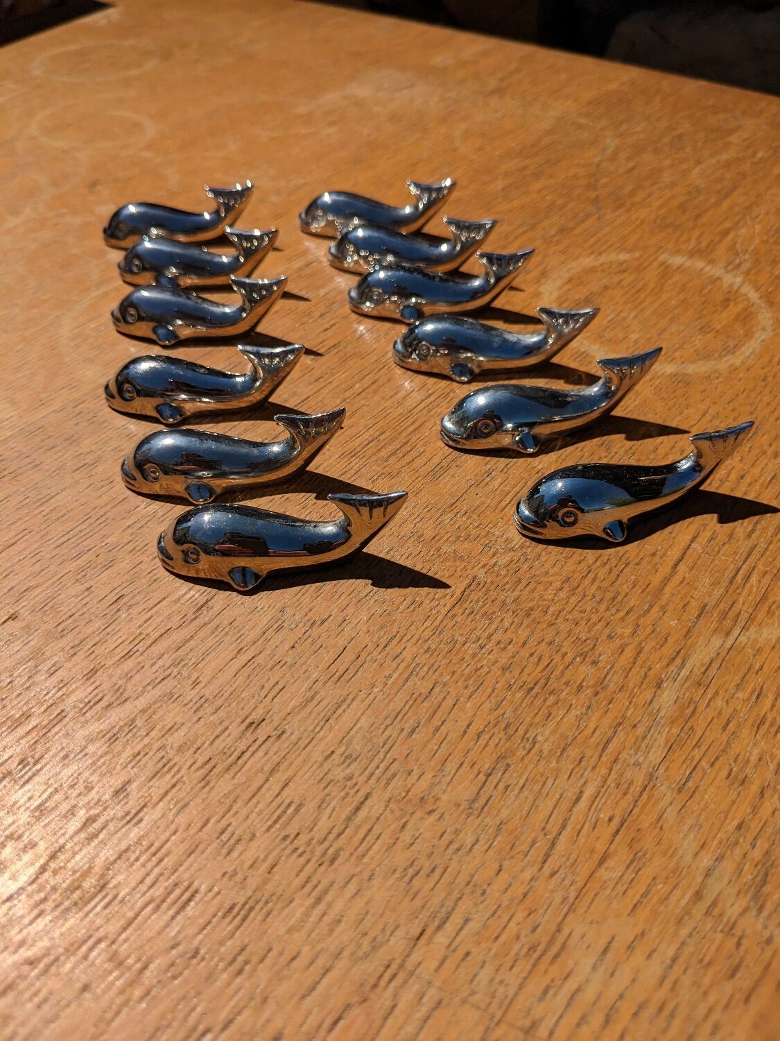 Silver knife holders whale model