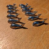 Silver knife holders whale model