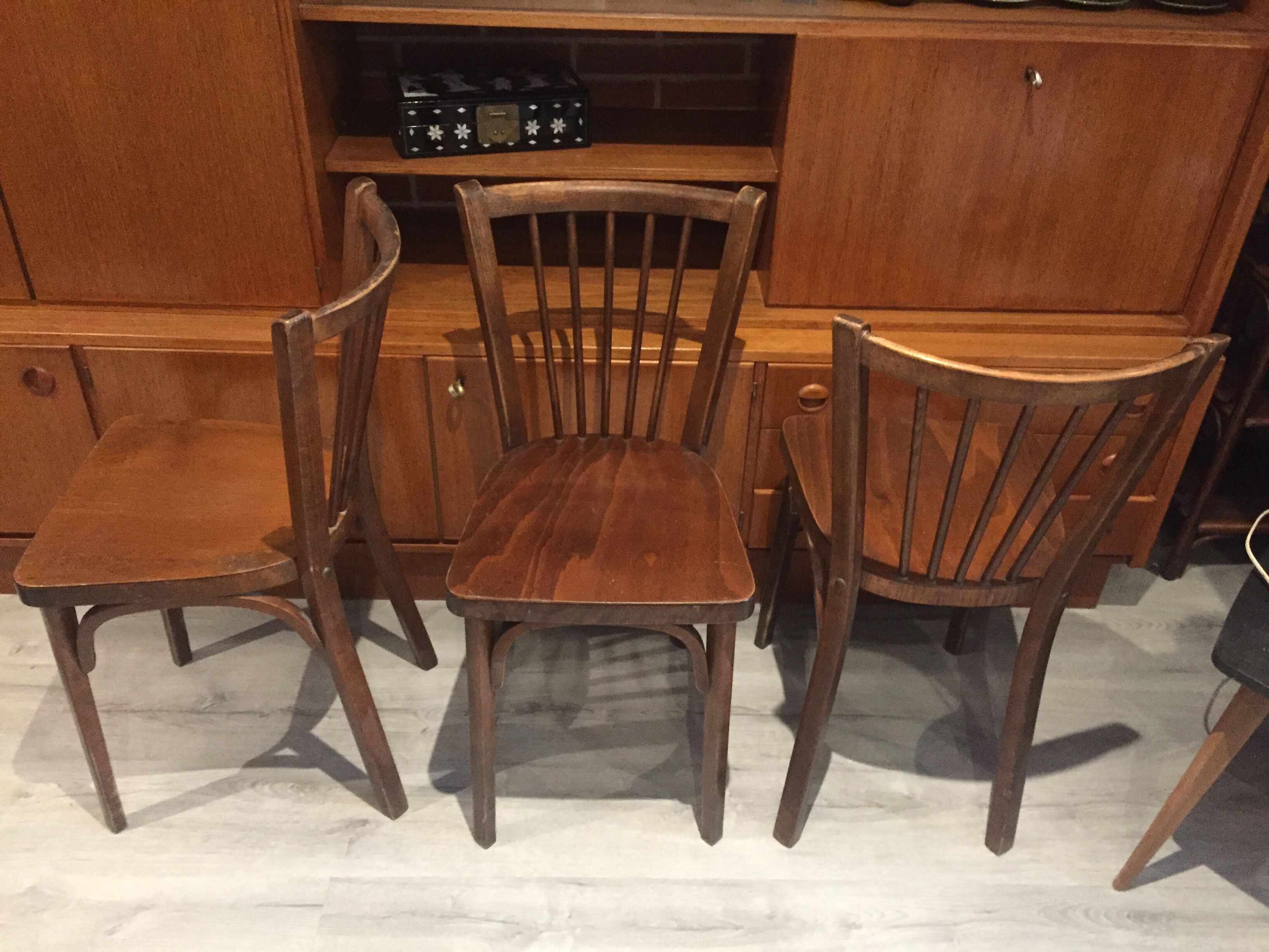 Suite of 3 Baumann chairs stamped model