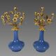 Pair of candelabra with flowers in Louis XV style, Napoleon III period.