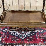 Trolley on wheels and its tray, work from the 1960s in beech