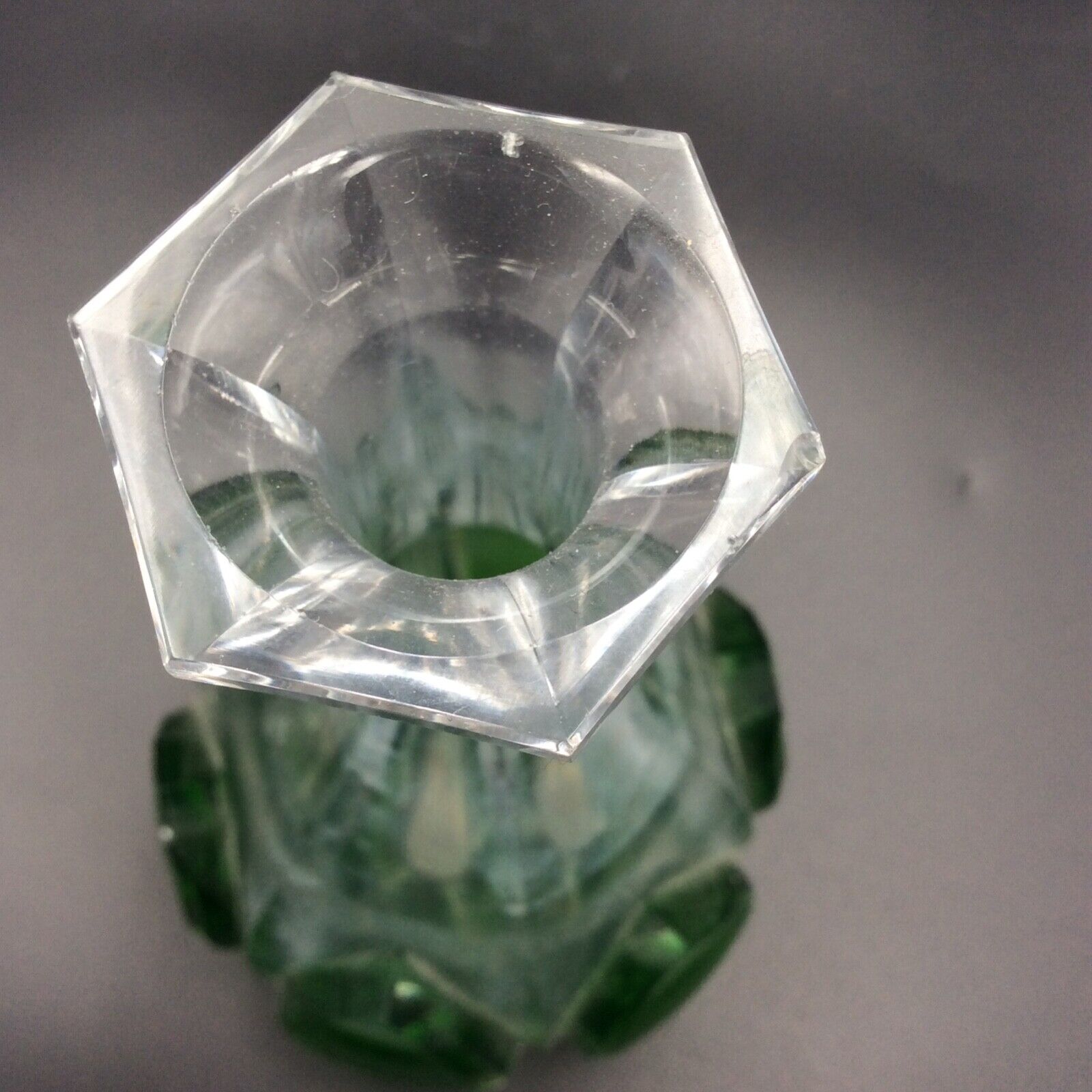 Old green crystal bottle XIXème