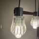 Art Deco glass and teak suspension