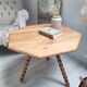 Table basse / bout de canapé / Table d'appoint tripode plateau octogone