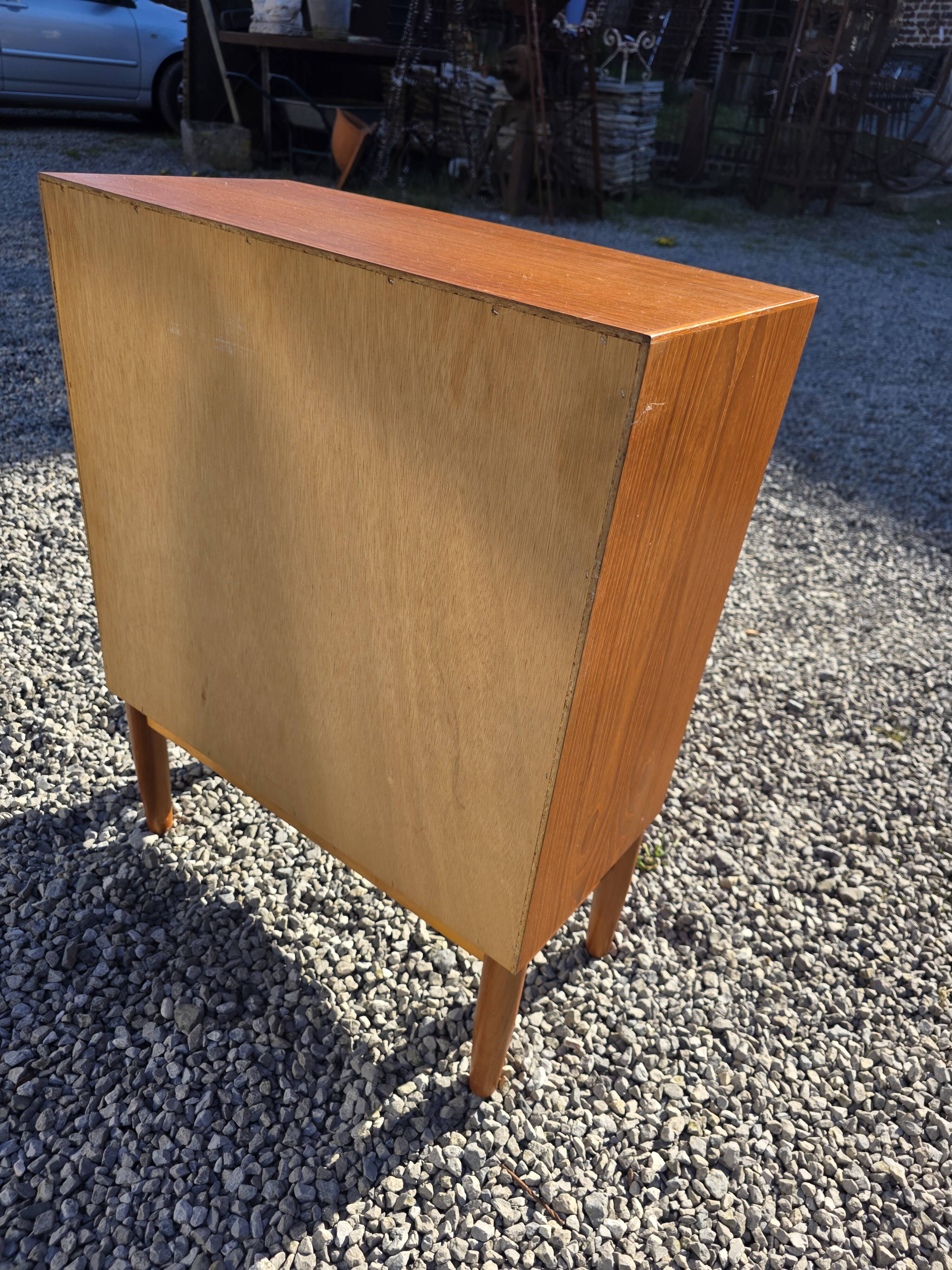 Scandinavian curved teak commode, Kai Kristiansen, 1960