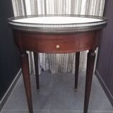 Louis XVI style hot water bottle table in mahogany and marble