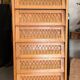 Vintage 1960s chest of drawers / chiffonnier with tapered legs and rattan.