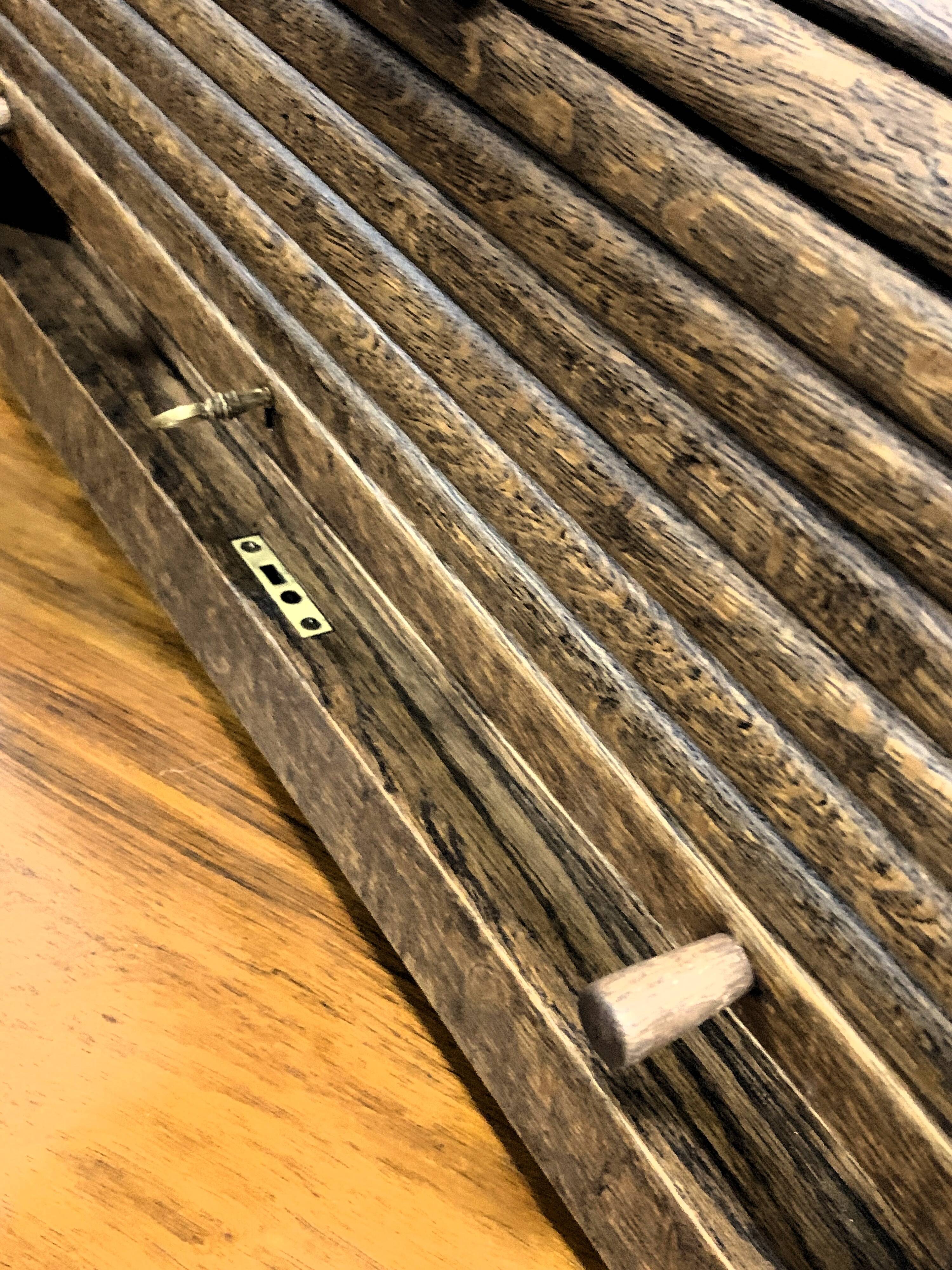 LARGE OAK ORGANIZER, VINTAGE