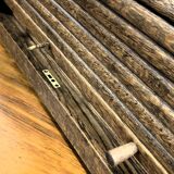 LARGE OAK ORGANIZER, VINTAGE