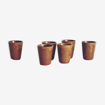 Set of 6 french sandstone cups