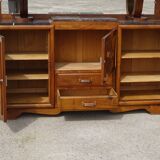 Large and antique solid walnut sideboard
