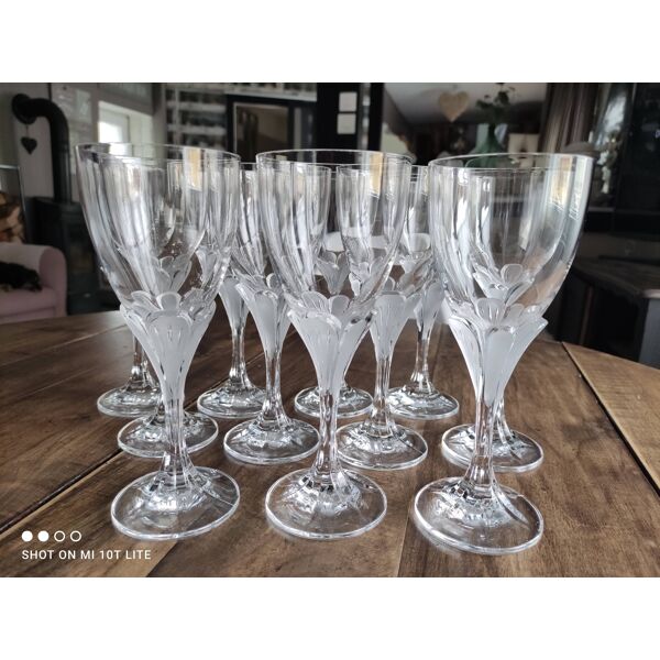 Lot de 11 verres à vin en cristal d'Arques modèle Granville | Selency