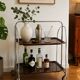 Desserte, mini bar ou chariot de service sur roulettes années 70