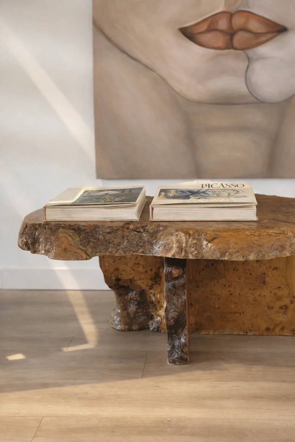 1950s walnut coffee table.