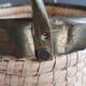 Copper and brass wicker basket