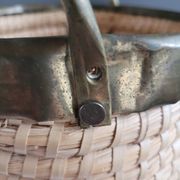 Copper and brass wicker basket