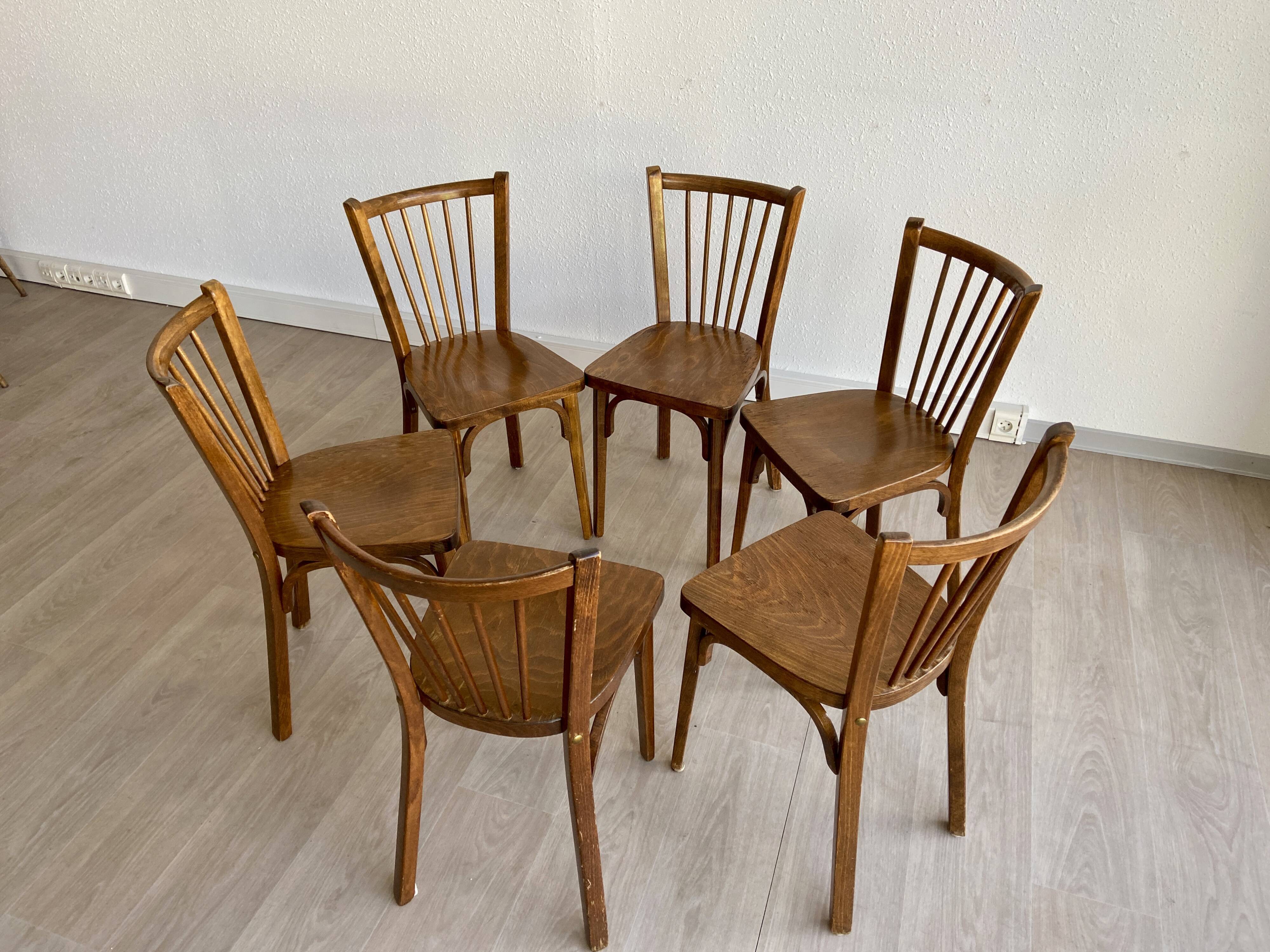 Set of 6 bistro chairs Baumann 60s