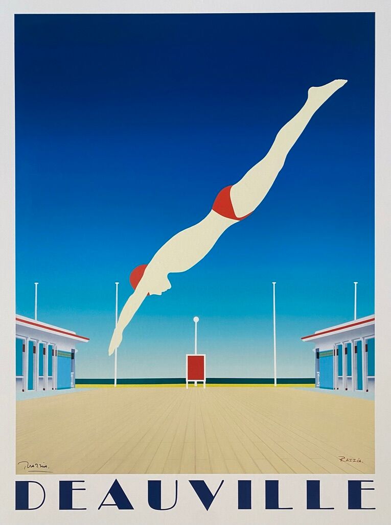 Original poster Deauville - Razzia - Signed by the artist - coated on fabric
