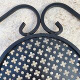 Vintage 1950s fireplace screen, fan shape.
