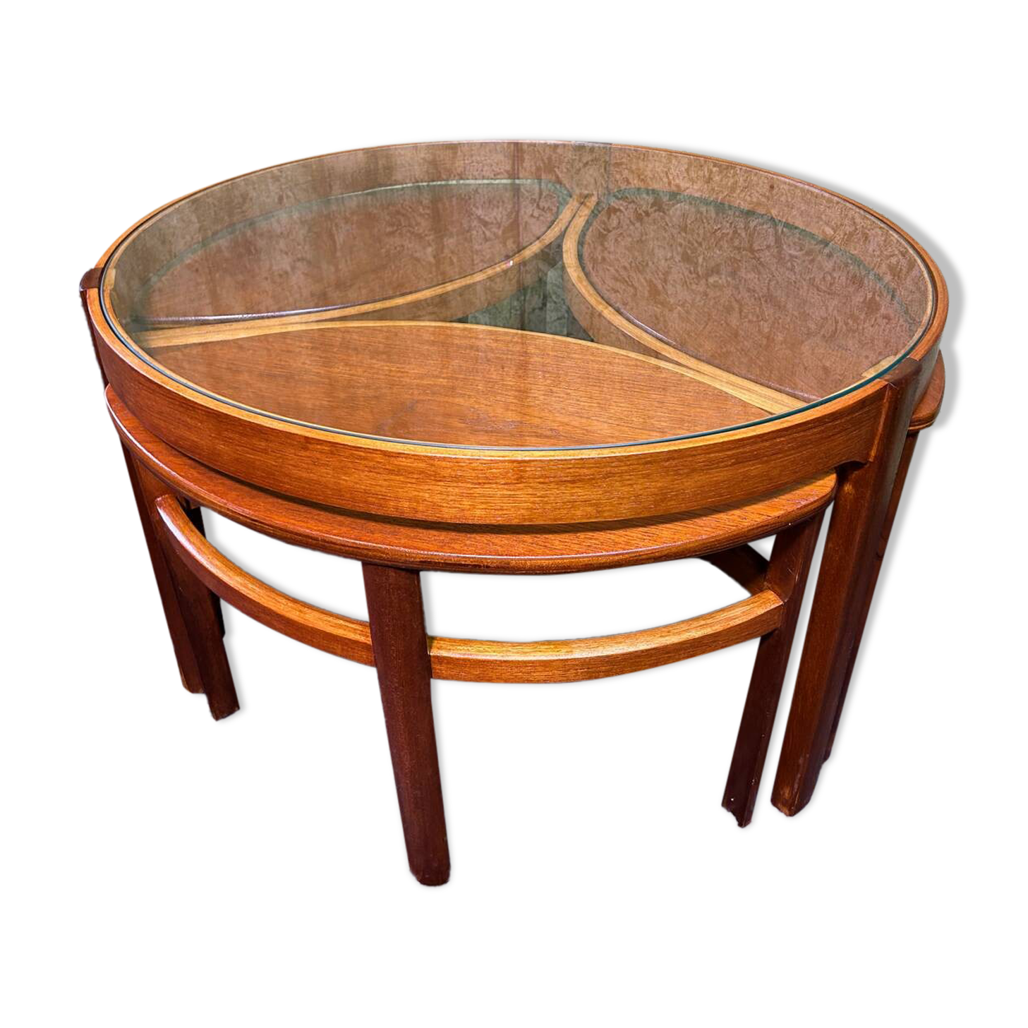 Mid century retro vintage teak round coffee  table by Nathan 1960
