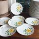7 EPIAG Dallwitz dessert plates decorated with yellow roses