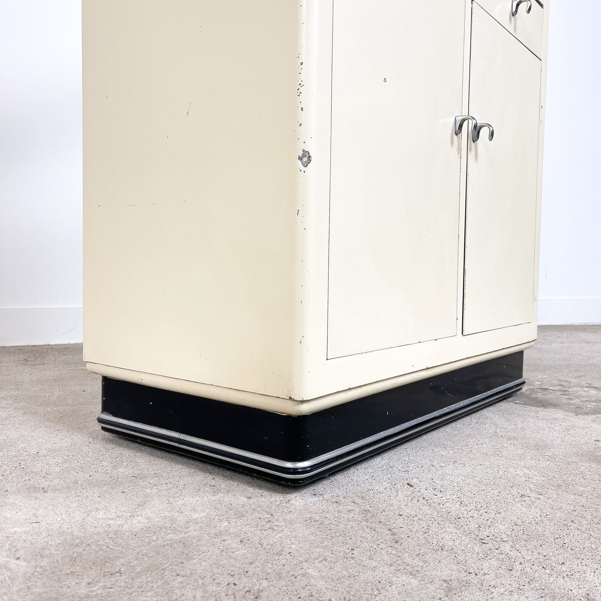 Industrial medical dentist cabinet on wheels Germany 1950s