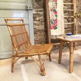 Fauteuil vintage en rotin