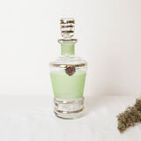 Green granite glass decanter, vintage