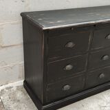 Furniture of trade nine drawers three shelves patina black