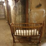 Turned wooden cradle half 20th century