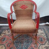 Refurbished wicker armchair