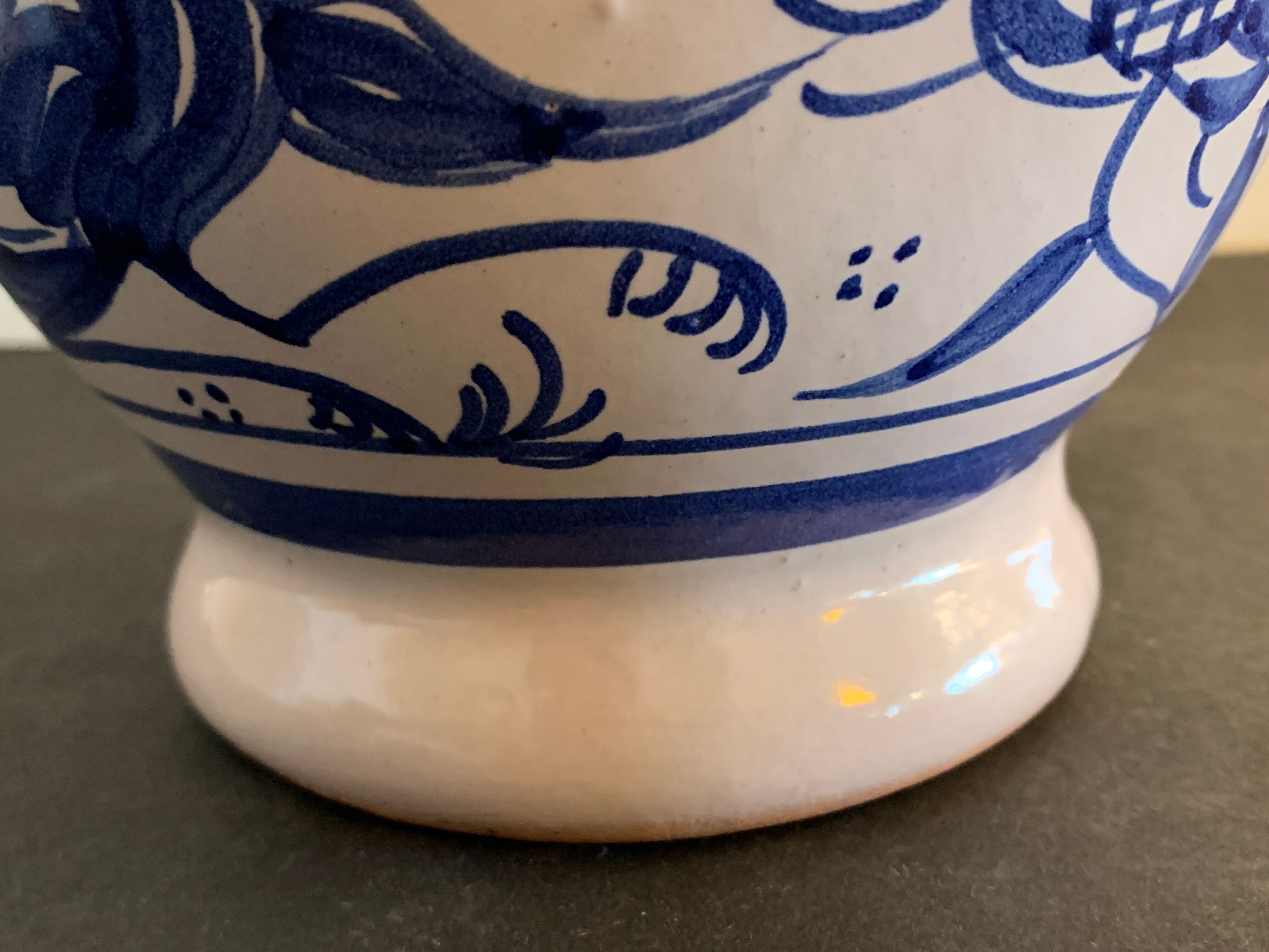 Domingo Punter blue ceramic pitcher, Teruel, 1960