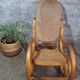 Rocking-chair style Thonet hêtre courbé & cannage – années 60