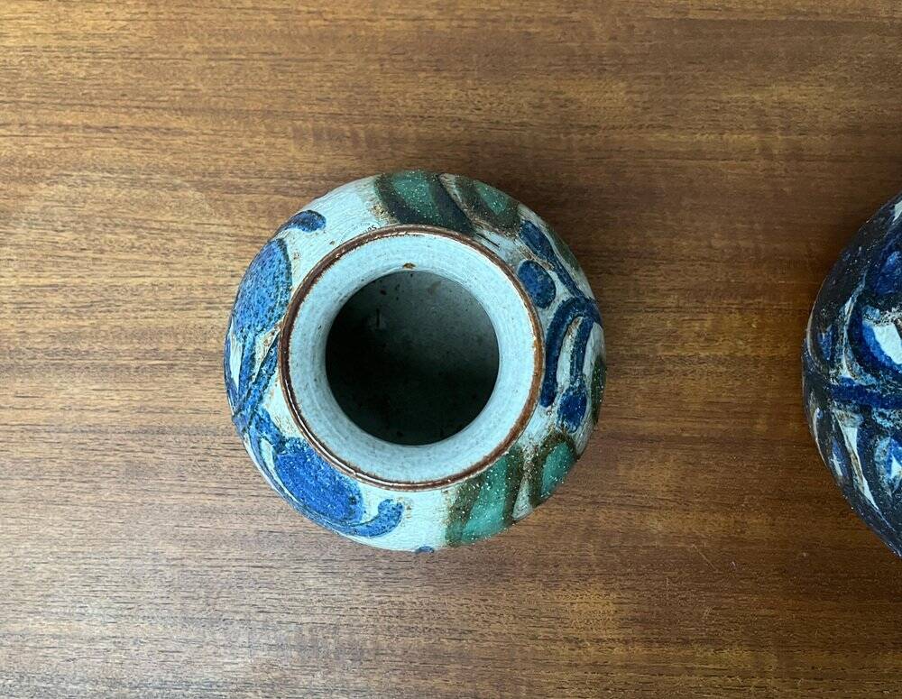 Cactus series round vases in ceramic from the mid-century modern Danish studio Søholm, 1960s, set of 2.