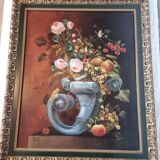 Oil painting on panel Original and signed by E. Cabal France Nature