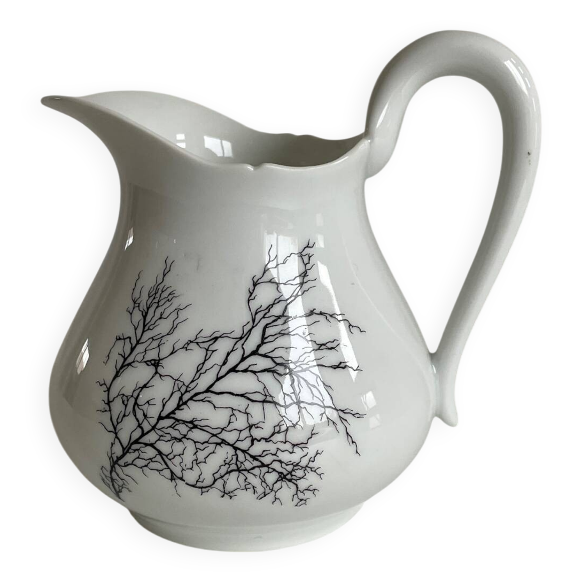 “Black Coral” milk jug – A. Giraud & Brousseau, Limoges – signed Fra