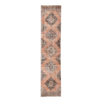 Tapis de couloir vintage Brunt rouge et marron 3x12, 88x382 cm