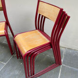 Vintage metal and wood school chairs adult size