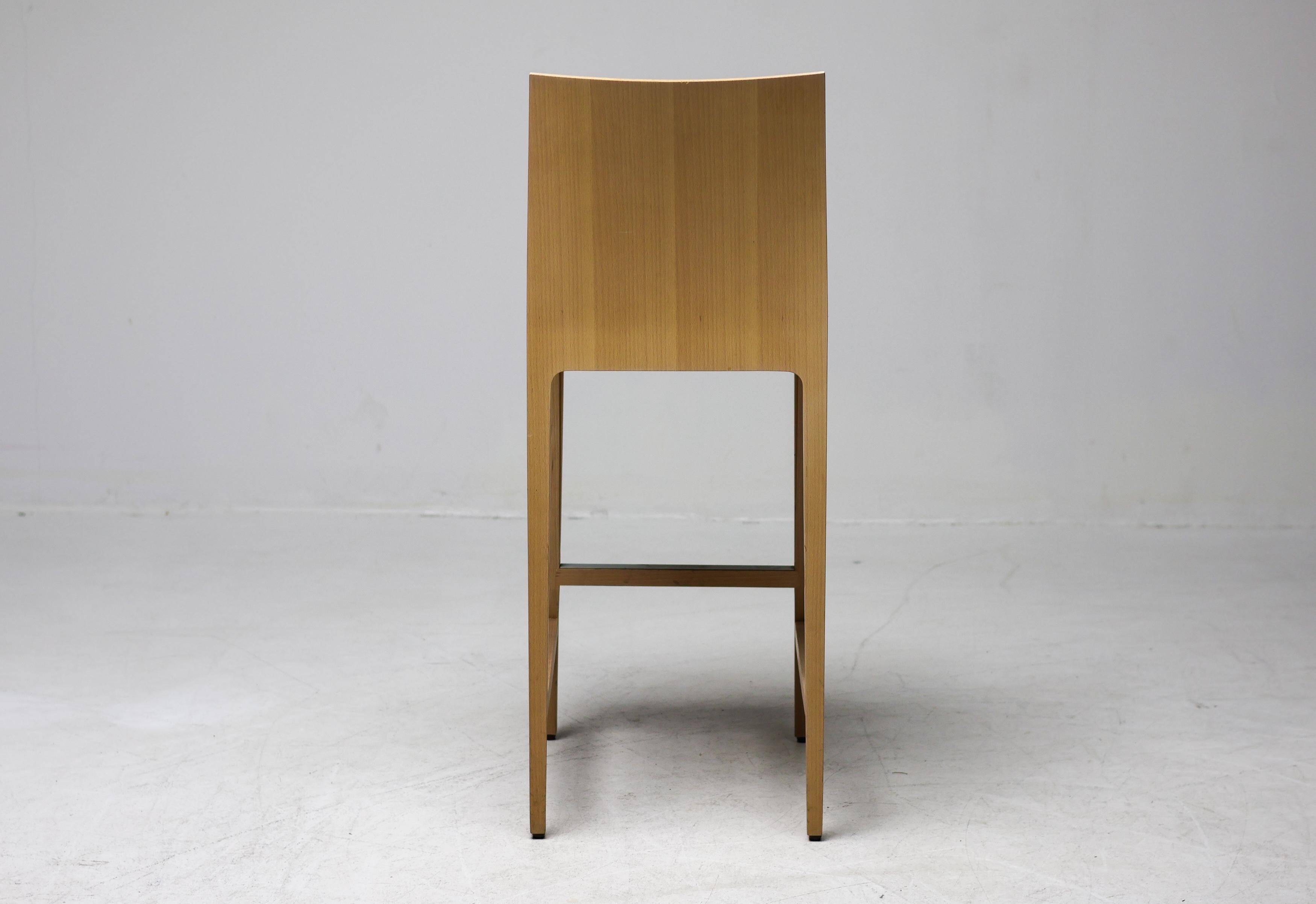 Set of six beech bar stools "Anna" by Crassevig, Italy, 1990s.